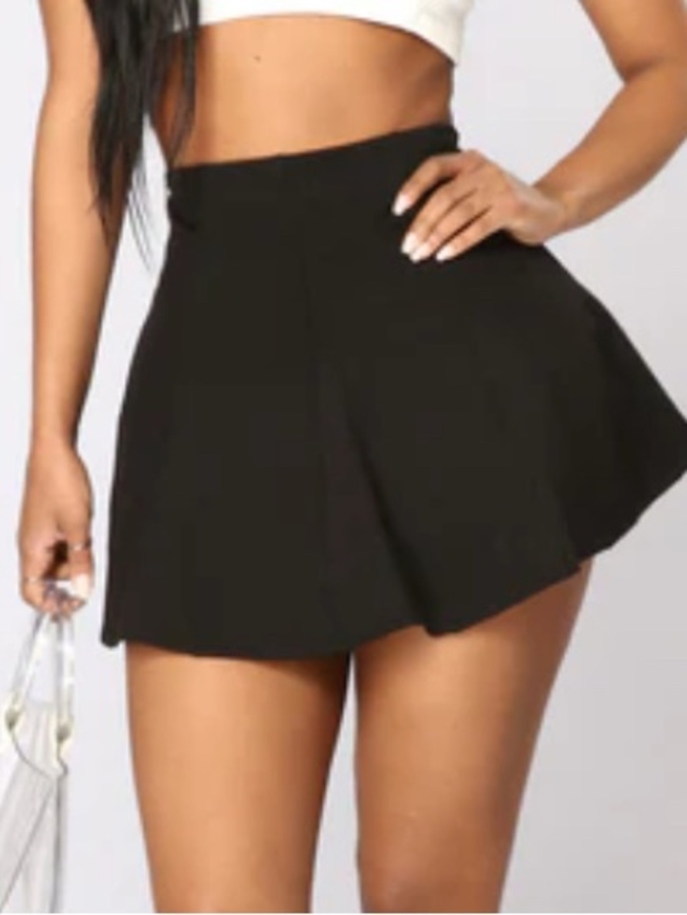NWT Fashion Nova Black Scuba Circle Skater Mini Skort